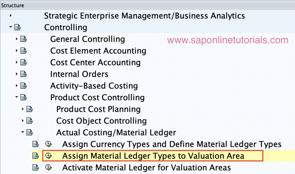 valuation area assignment to plant