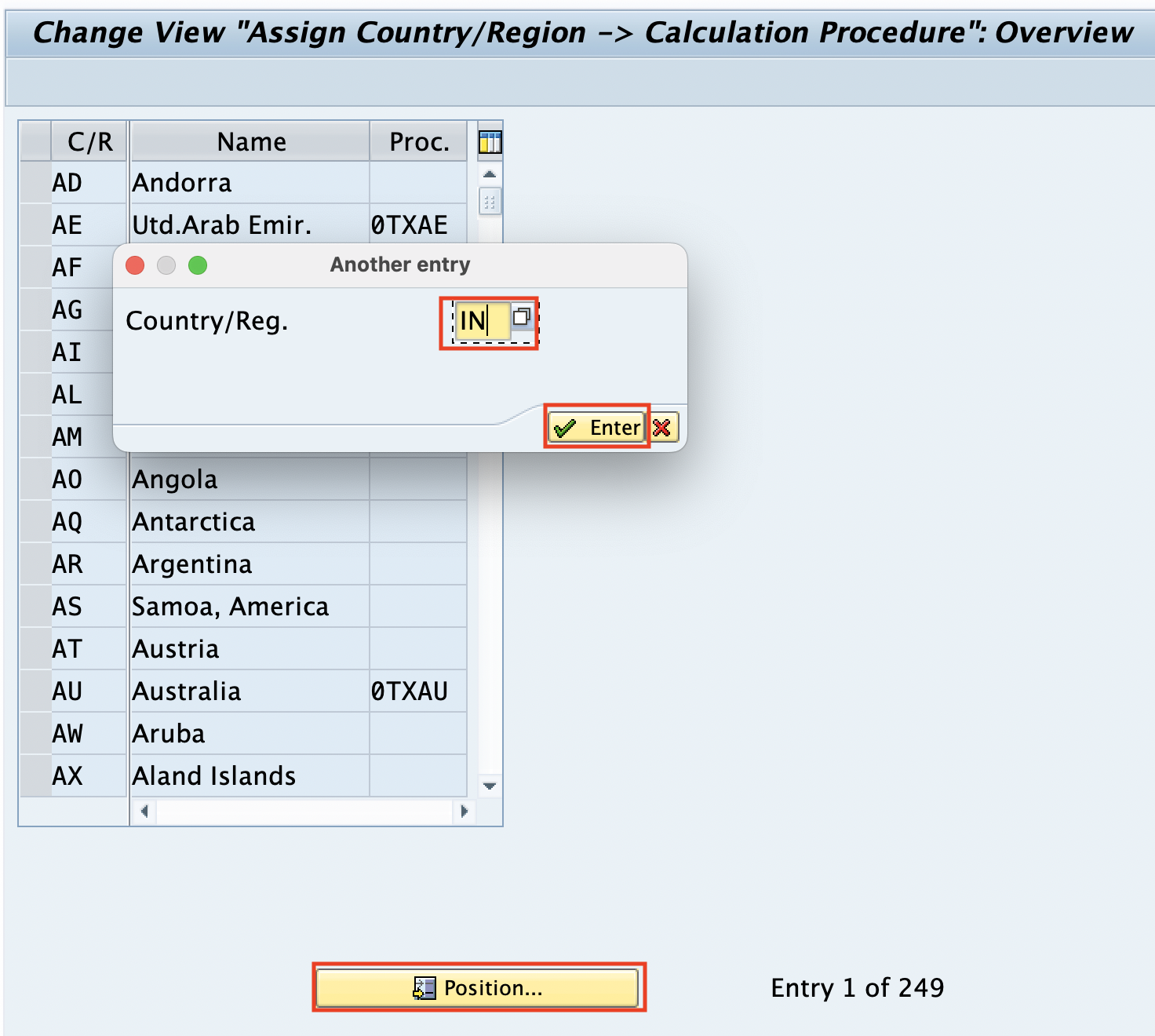 Assign country to GST calculation procedure in sap hana