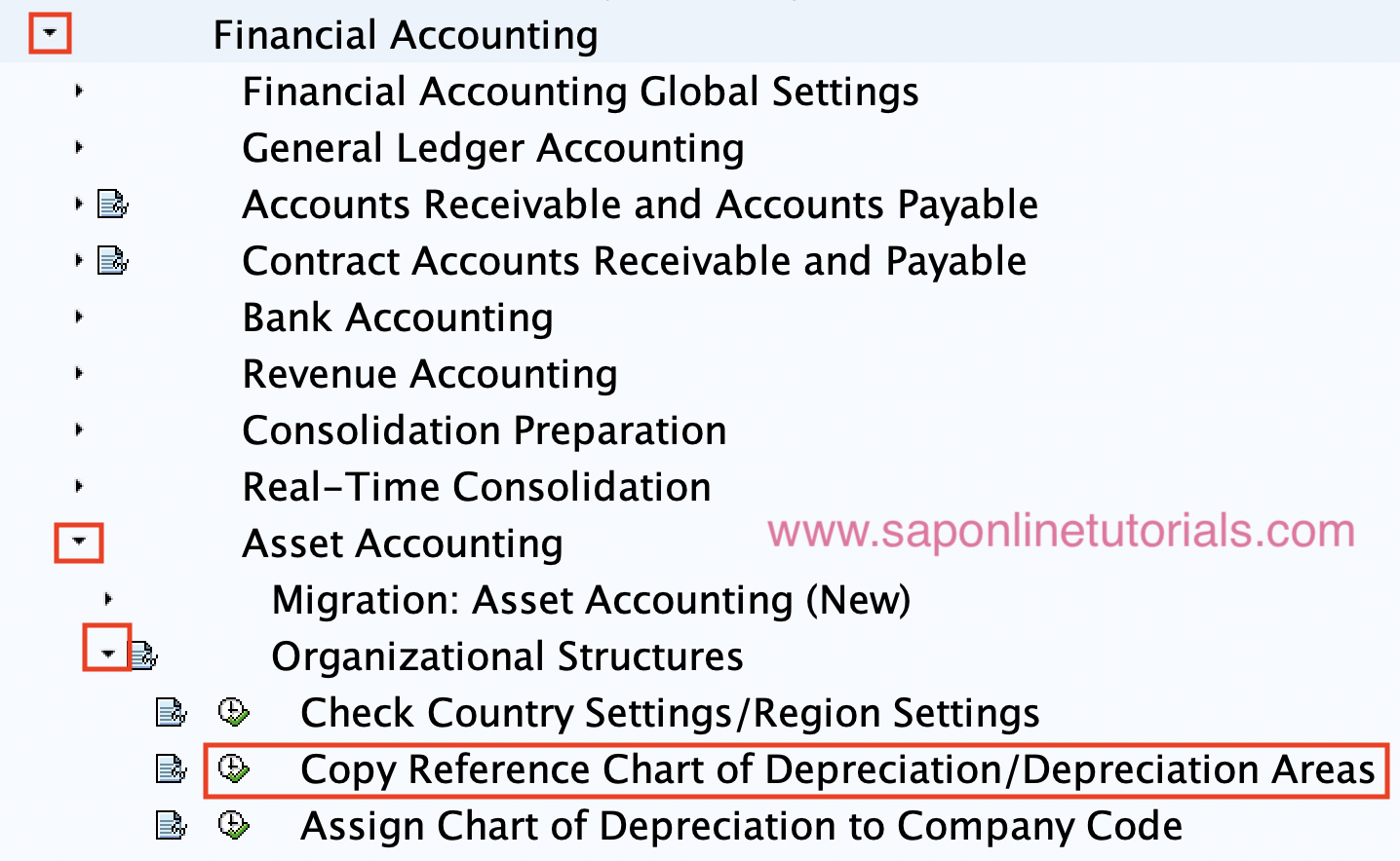 Copy Reference Chart of Depreciation - Depreciation Areas