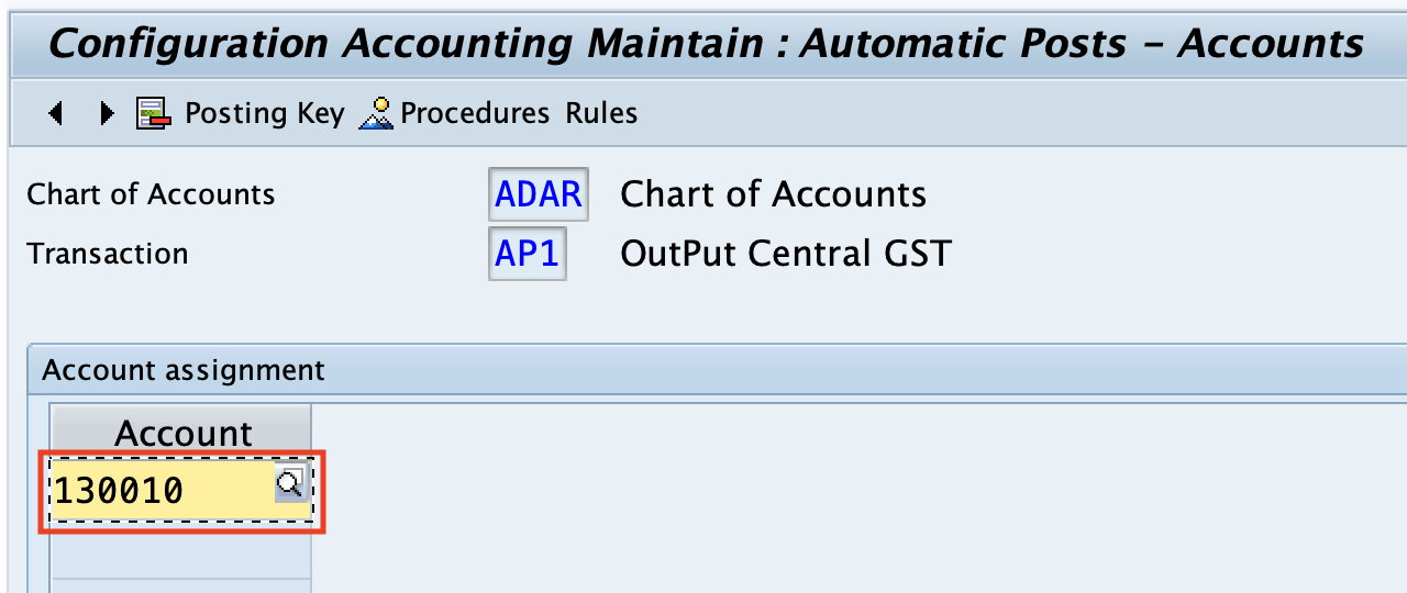 Input Integrated GST - G:L Assignment in SAP HANA