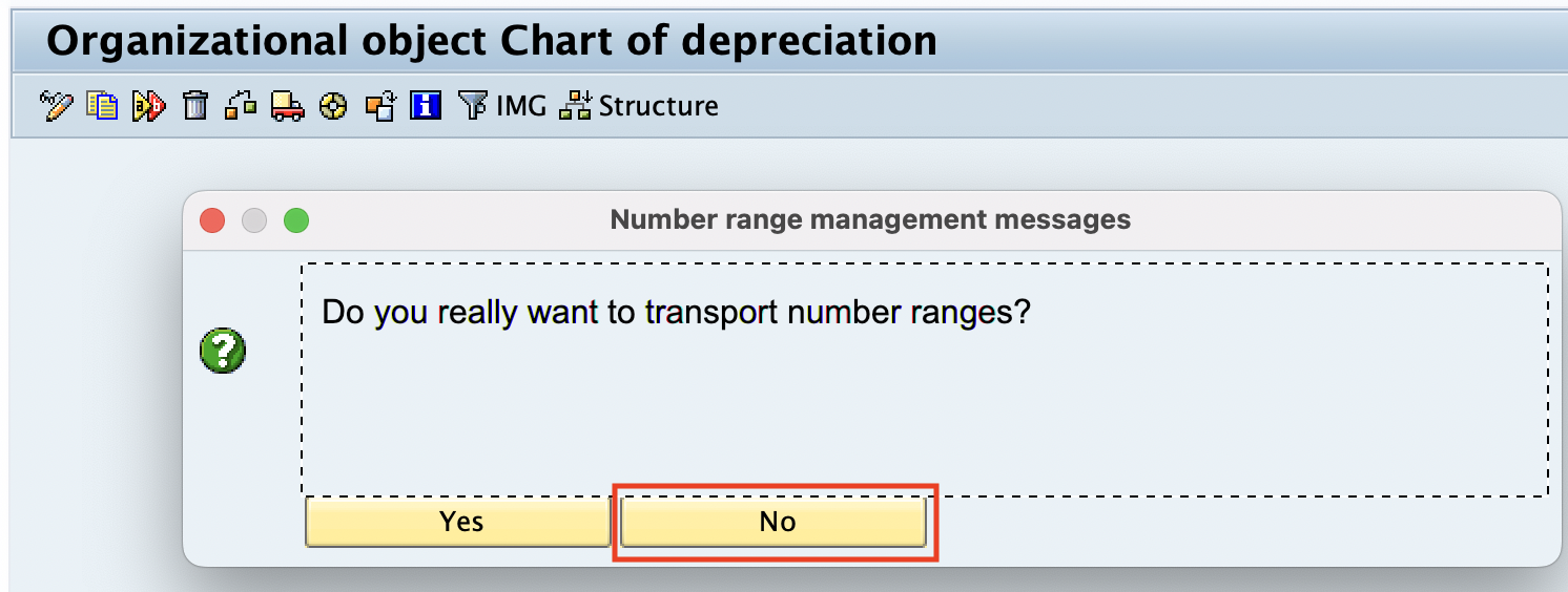 dont copy number ranges of chart of depreciation in SAP