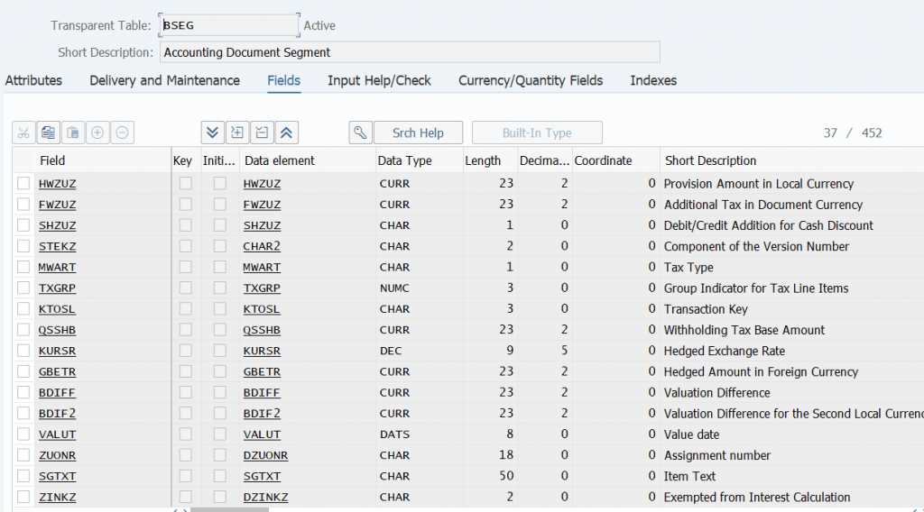 BKPF Table and BSEG Table in SAP - Accounting Document Tables